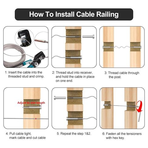 BLIKA 20 Pack Stainless Steel Invisible Receiver and Swage Stud End for 3/16 Inch Cable Railing, Deck Stair Threaded End Fitting for 2"x2", 4"x4" Wood/Metal Posts, 3/16" Cable Railing Hardware in Kuwait