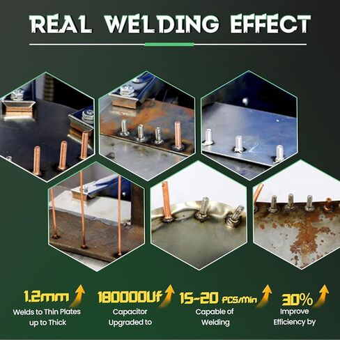 Huanyu Capacitor Discharge Stud Welder M3-M10 Stud Bolt Plate Welder Welding Machine Welding Bolt Plate Insulation Nail Screw Low Carbon Steel Stainless Steel Aluminum Brass (Model-8100, 110V) in Kuwait