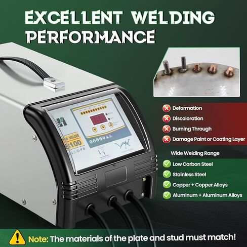 Huanyu Capacitor Discharge Stud Welder M3-M10 Stud Bolt Plate Welder Welding Machine Welding Bolt Plate Insulation Nail Screw Low Carbon Steel Stainless Steel Aluminum Brass (Model-8100, 110V) in Kuwait