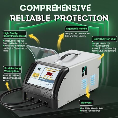 Huanyu Capacitor Discharge Stud Welder M3-M10 Stud Bolt Plate Welder Welding Machine Welding Bolt Plate Insulation Nail Screw Low Carbon Steel Stainless Steel Aluminum Brass (Model-8100, 110V) in Kuwait