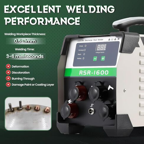 Huanyu Capacitor Discharge Stud Welder M3-M6 Stud Bolt Plate Welder Welding Machine Welding Bolt Plate Insulation Nail Screw Low Carbon Steel Aluminum Brass RSR-1600 in Saudi Arabia