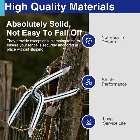 1.5" Extra Long Fence Staples, Heavy Duty Galvanized Steel U Nails for Fence Post and Chicken Wire Installation, 20 Pack in Kuwait