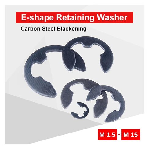 20/100pcs E Type Circlip Retaining Washer M1.5 M2 M2.5 M3 M3.5 M4 M5 M6 M7 M8 M9 M10 M12 M15 Carbon Steel Blackening for Shaft Fastener(M1.5-100 PCS) in Saudi Arabia