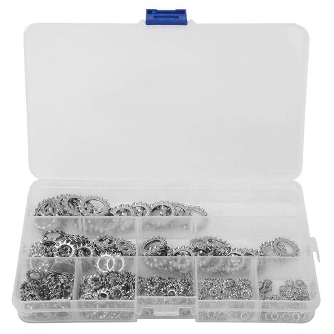YWBL-WH 300Pcs Serrated Lock Washer 304 Stainless Steel Anti-Loose External Serrated Gasket Assortment Set, Gasket Retaining Ring in Saudi Arabia