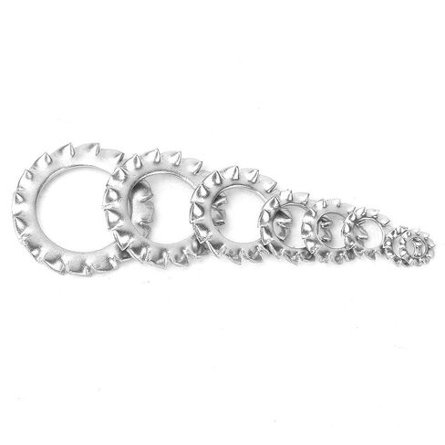 YWBL-WH 300Pcs Serrated Lock Washer 304 Stainless Steel Anti-Loose External Serrated Gasket Assortment Set, Gasket Retaining Ring in Saudi Arabia