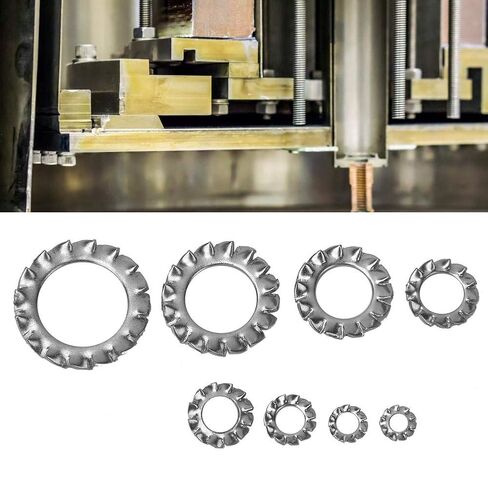 YWBL-WH 300Pcs Serrated Lock Washer 304 Stainless Steel Anti-Loose External Serrated Gasket Assortment Set, Gasket Retaining Ring in Saudi Arabia