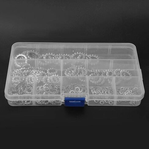 YWBL-WH 300Pcs Serrated Lock Washer 304 Stainless Steel Anti-Loose External Serrated Gasket Assortment Set, Gasket Retaining Ring in Saudi Arabia
