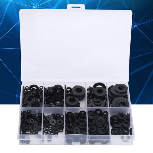 500Pcs Black Nylon Washers Gaskets Set M2 M2.5 M3 M4 M5 M6 M8 M10, Gasket Retaining Ring in Saudi Arabia