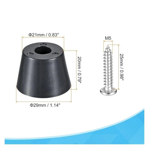 MIUYTRN 20 قطعة 0.79 بوصة ارتفاع × 1.14 بوصة عرض أقدام مطاطية مع غسالة من الفولاذ المقاوم للصدأ ومسامير للأثاث والأجهزة والإلكترونيات cuicui in Kuwait