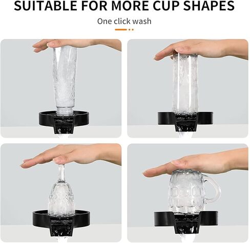 Kitchen Sink Glass Rinser, Bottle Cup Washer Cleaner Accessories Specially Designed for Kitchen Bar, Powerful Automatic Flushing Device, Matte Black in Saudi Arabia
