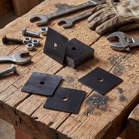 Hicarer 12 Pcs 3" x 3" Carbon Steel Square Washer Plate Fits 1/2" Bolt Heavy Duty Flat Square Washers 3 mm Thick Anti Loosening Plate Fastener for Construction and Industrial Equipment in Saudi Arabia