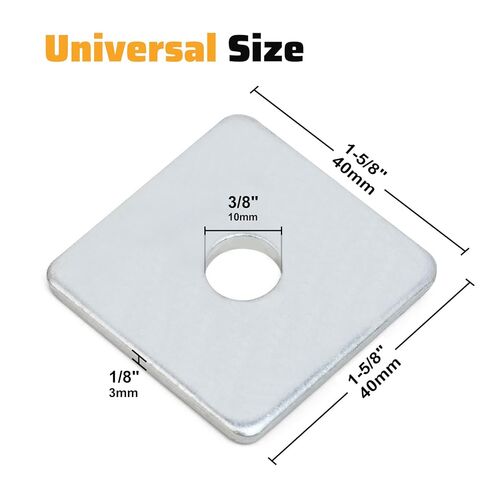 غسالات مربعة، 30 عبوة تناسب مسامير مقاس 3/8 بوصة، وغسالات مجلفنة مقاس 1-5/8 بوصة × 1-5/8 بوصة in Kuwait