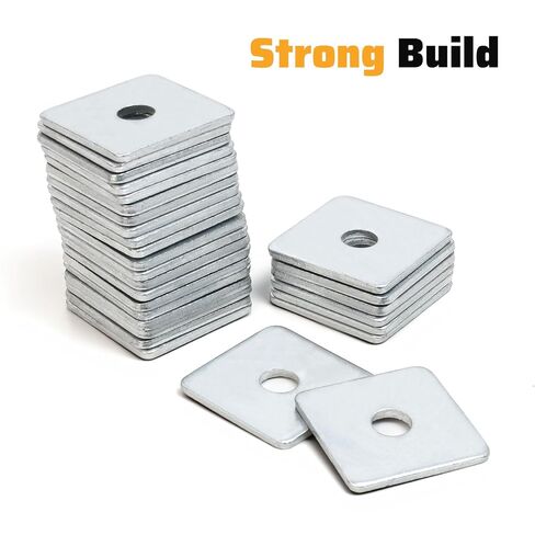 غسالات مربعة، 30 عبوة تناسب مسامير مقاس 3/8 بوصة، وغسالات مجلفنة مقاس 1-5/8 بوصة × 1-5/8 بوصة in Kuwait