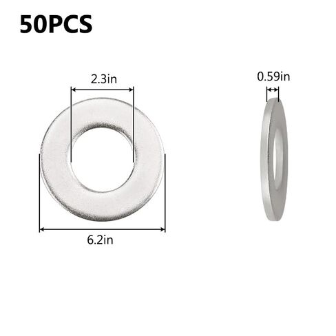1/4" Stainless Washer (50 Pack), 5/8" Outside Diameter, 0.06" Thickness, Flat Washer for Screws, Bolts, and Nuts in Saudi Arabia
