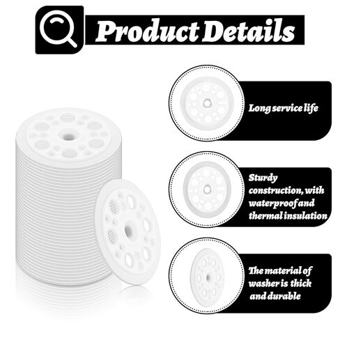 1.77 Inch/45 mm White Plastic Washers Foam Board Insulation Load Spreading Polypropylene Washers for Fixing and Supporting Rigid Foam Spreading for Screws Nail (800 Pcs) in Kuwait