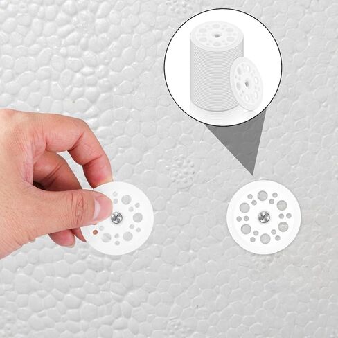 1.77 Inch/45 mm White Plastic Washers Foam Board Insulation Load Spreading Polypropylene Washers for Fixing and Supporting Rigid Foam Spreading for Screws Nail (800 Pcs) in Kuwait