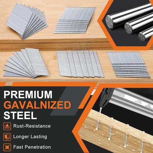 16 مسامير نهائية بزاوية قياس، 20 درجة، عدد 2000 (2-1/2 بوصة، 2 بوصة، 1-3/4 بوصة، 1-1/2 بوصة، 1-1/4 بوصة) 16GA مسامير تشطيب مجلفنة، مسامير مسدس تأطير متنوعة لمسامير المسامير الهوائية والكهربائية in Kuwait