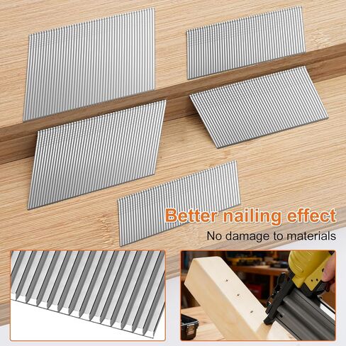 16 مسامير نهائية بزاوية قياس، 20 درجة، عدد 2000 (2-1/2 بوصة، 2 بوصة، 1-3/4 بوصة، 1-1/2 بوصة، 1-1/4 بوصة) 16GA مسامير تشطيب مجلفنة، مسامير مسدس تأطير متنوعة لمسامير المسامير الهوائية والكهربائية in Kuwait