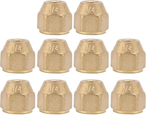 10PCS 1/4 Imperial Air Conditioning Copper Tube Connection Reinforced Nuts Forged Nuts Resistance to High Pressure Without Cracking for Industrial Piping Systems in Saudi Arabia