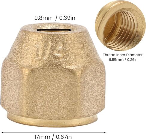 10PCS 1/4 Imperial Air Conditioning Copper Tube Connection Reinforced Nuts Forged Nuts Resistance to High Pressure Without Cracking for Industrial Piping Systems in Saudi Arabia