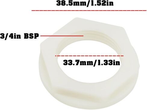 4 قطع من ECSiNG 3/4 بوصة BSP صامولة موصل خزان بلاستيكي للسيارة مع غسالة مطاطية لمنزل متنقل قافلة CampervanMotorhome Caravan Campervan (أبيض) in Kuwait