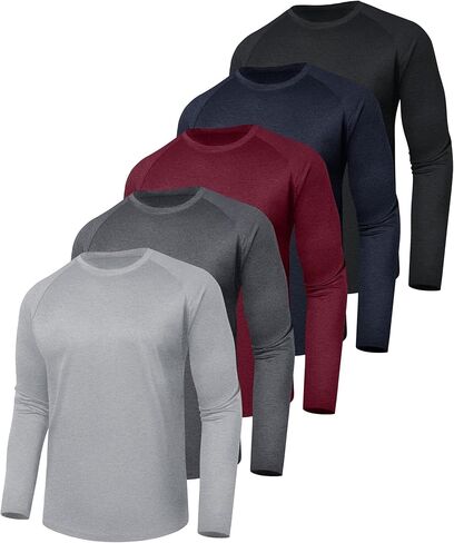3 Pack Long Sleeve Shirts for Men - Quick Dry Moisture Wicking UV Sun Protection T-Shirts for Fishing Workout Athletic Gym in Saudi Arabia