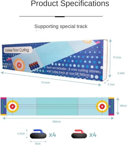 Curling Zone – Indoor Operated Curling Set – Fun Family Game for Kids and Adults – 8 Curling Stones and Floor Mat – Olympic Sport Party Game Equipment – Age 3+ in Kuwait