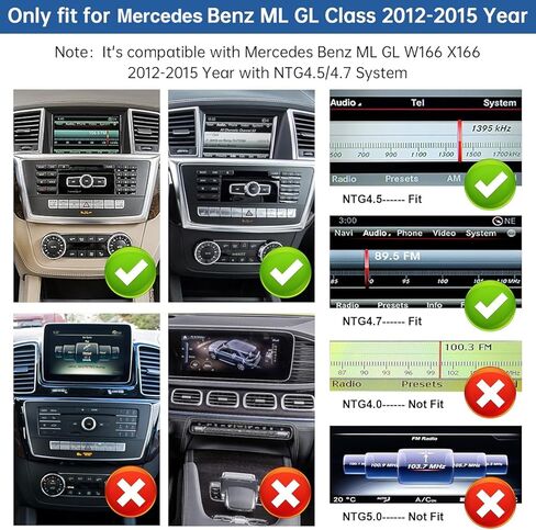 Road Top 12.3 Inch Carplay Radio Touchscreen Car Radio for Mercedes Benz ML GL W166 X166 2012-2015 مع نظام NTG4.5/4.7 ، دعم Android Auto ، MirrorLink in Saudi Arabia