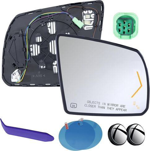 EAP Passenger Side Mirror Glass Compatible with Toyota Tundra 2007-2021, Toyota Sequoia 2008-2022, Heated with Blind Spot with Turn Signal Without Auto Dimming 879030C130 in Kuwait