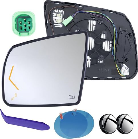 EAP Passenger Side Mirror Glass Compatible with Toyota Tundra 2007-2021, Toyota Sequoia 2008-2022, Heated with Blind Spot with Turn Signal Without Auto Dimming 879030C130 in Kuwait