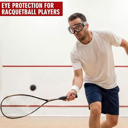 Xuhal Overglasses نظارات واقية لكرة المضرب فوق النظارات نظارات الاسكواش نظارات مضادة للضباب والخدش نظارات حماية للاسكواش الداخلي in Kuwait