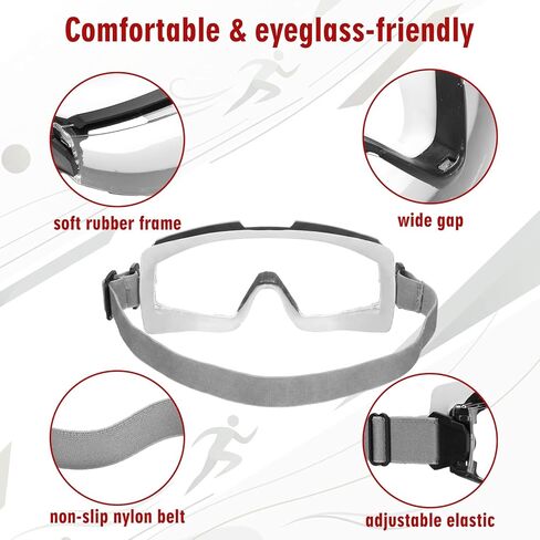 Xuhal Overglasses نظارات واقية لكرة المضرب فوق النظارات نظارات الاسكواش نظارات مضادة للضباب والخدش نظارات حماية للاسكواش الداخلي in Kuwait