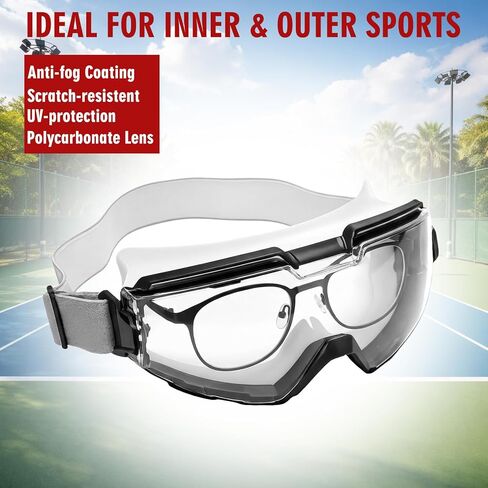 Xuhal Overglasses نظارات واقية لكرة المضرب فوق النظارات نظارات الاسكواش نظارات مضادة للضباب والخدش نظارات حماية للاسكواش الداخلي in Kuwait