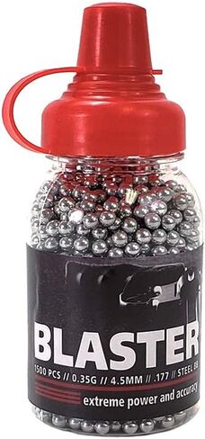 ASG Blaster .177 Caliber /4.5mm BBS for BB Guns | 0.35g Weight per BB | Steel Airgun BBS - 1,500 Count BBS in Round Speedloader Bottle in Kuwait