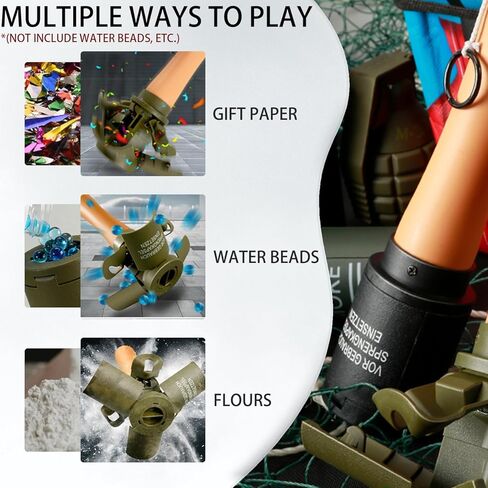 M24 CS Grenade Toys 2PCS Airsoft Grenades لعبة بلاستيكية - قنابل يدوية تكتيكية سحب حلقة قنبلة يدوية ألعاب CS معركة لعب الأدوار نموذج الدعامة لعمر 14+ (أخضر) in Kuwait