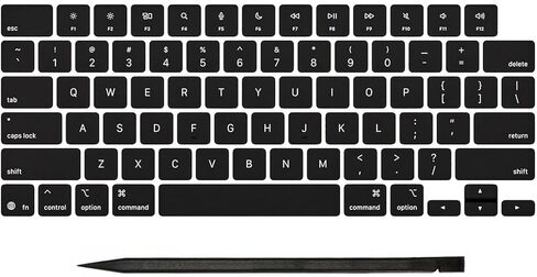 استبدال لوحة المفاتيح KeyCap Keys Keys for MacBook Air 13 '' 15 '' M4 Retina A3240 A3241 ، MacBook Pro 14 '' 16 'M3 M4 Pro/Max A3185 A3186 A3401 A3112 A3403 2024-2025 (Black) in Kuwait