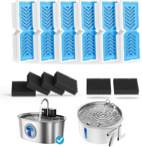 Cat Water Fountain Filters, Replacement Filters & Pre-Filter Sponges for 108oz/3.2L Pet Water Fountain - 9 Pack in Kuwait