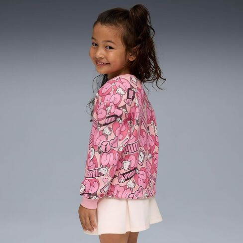 PUMA Kids Girls X Hello Kitty Relaxed Graphic Crew Neck Sweatshirt Casual - Pink in Saudi Arabia