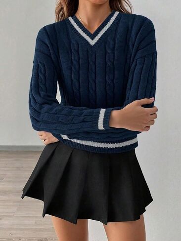 1 pcs Girls Teenager Knit Sweater, Winter Warm Fashion Pullover for Teen Girls, Soft Casual Tops in Saudi Arabia
