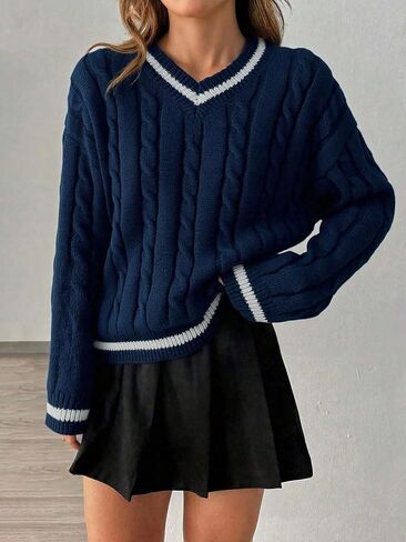 1 pcs Girls Teenager Knit Sweater, Winter Warm Fashion Pullover for Teen Girls, Soft Casual Tops in Saudi Arabia