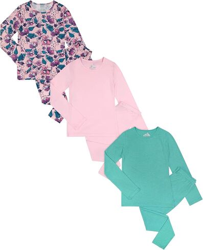 مجموعة طبقات أساسية للفتيات مكونة من 6 قطع للأطفال | مجموعة ملابس داخلية حرارية خفيفة الوزن للأطفال الصغار ماصة للرطوبة in Kuwait