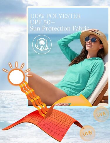 Kinglaman 4 Pack Women's Sun Protection UPF 50+ Hoodie SPF Long Sleeve Hiking Fishing UV Athletic Shirts Lightweight in Saudi Arabia