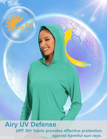 Kinglaman 4 Pack Women's Sun Protection UPF 50+ Hoodie SPF Long Sleeve Hiking Fishing UV Athletic Shirts Lightweight in Saudi Arabia