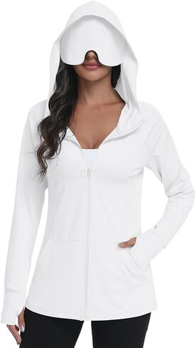 SeSe Code UPF 50+ Hoodie With Eye Mask Womens Zip Up Travel Jackets Sleep Sun Protection Shirts Pockets Outdoor Nap in Kuwait