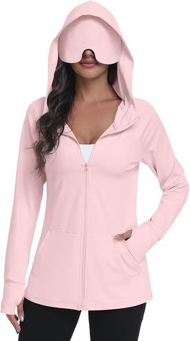 SeSe Code UPF 50+ Hoodie With Eye Mask Womens Zip Up Travel Jackets Sleep Sun Protection Shirts Pockets Outdoor Nap in Saudi Arabia
