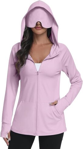 SeSe Code UPF 50+ Hoodie With Eye Mask Womens Zip Up Travel Jackets Sleep Sun Protection Shirts Pockets Outdoor Nap in Saudi Arabia