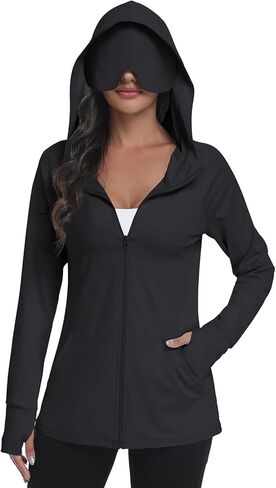 SeSe Code UPF 50+ Hoodie With Eye Mask Womens Zip Up Travel Jackets Sleep Sun Protection Shirts Pockets Outdoor Nap in Saudi Arabia