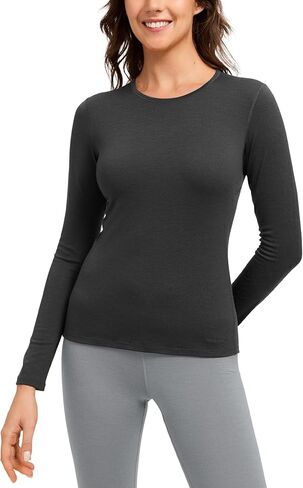 Innophra Womens 190 Merino Wool Base Layer Shirt - Hiking Outdoor Casual Long Sleeve Thermal Underwear Soft Breathable Tops in Saudi Arabia
