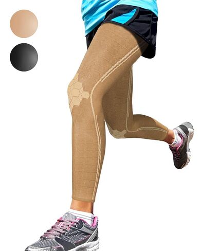 Sparthos Leg Compression Sleeves - Aid in Recovery and Support Active Lifestyle - Innovative Breathable Elastic Blend - Anti Slip, Day & Night Wear (Midnight Black, X-Large) in Kuwait