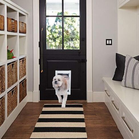 باب الحيوانات الأليفة الفاخر المصنوع من الألومنيوم من Ideal Pet Products مع إطار متداخل، كبير جدًا، مقاس 10.5 بوصة × 15 بوصة، أبيض in Kuwait